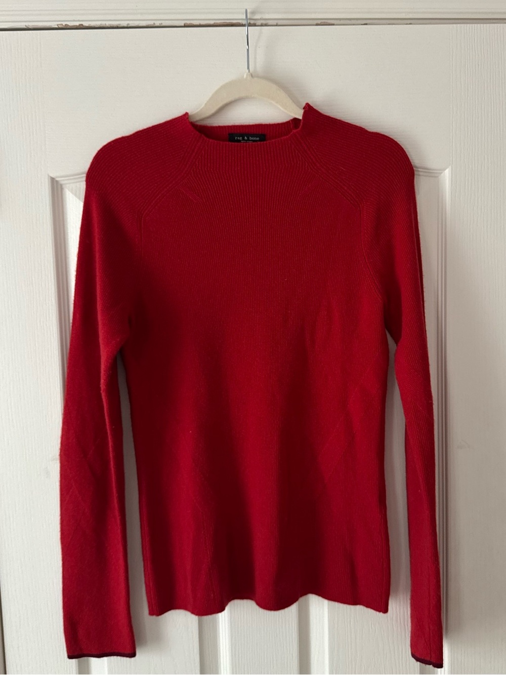 Rag & Bone Cashmere Red Ribbed Sweater